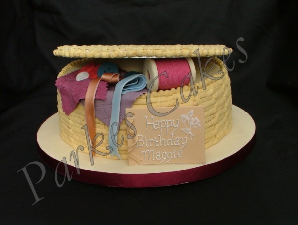 sewing box birthday cake